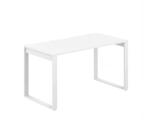 AG.106.WH.V.72.WH  / Стол 1600х700х750 / профиль О-образный: 70х20 белый; столешница с вырезом: белый