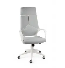 Кресло офисное / IQ / (white+grey) белый пластик / серая ткань