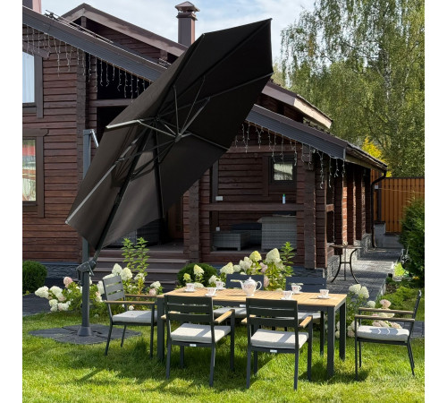 Зонт SKY BLACK круглый в комплекте с утяжелителями