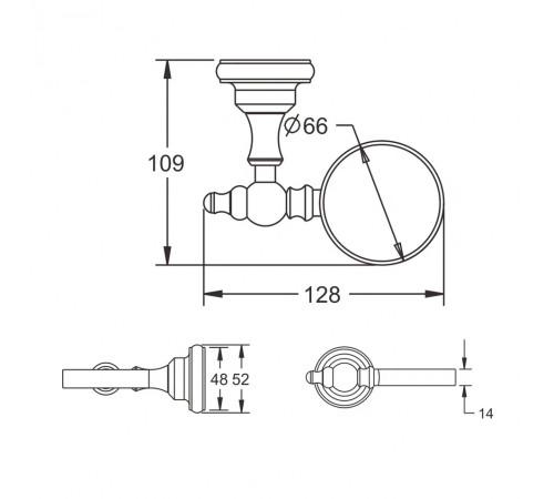Мыльница Rose RG1103Q, бронза