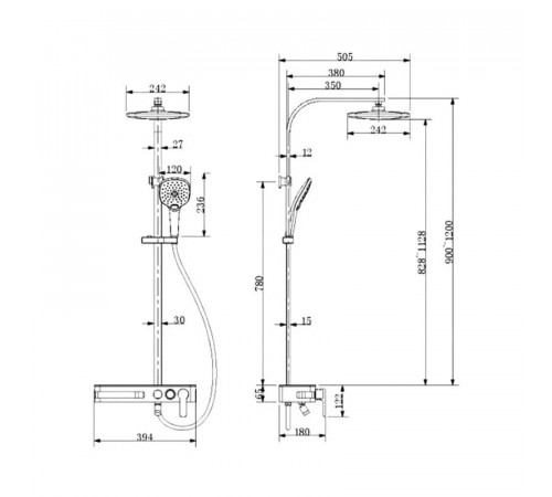 Душевая система Bravat Meissen F6277312CP-A-ENG, хром