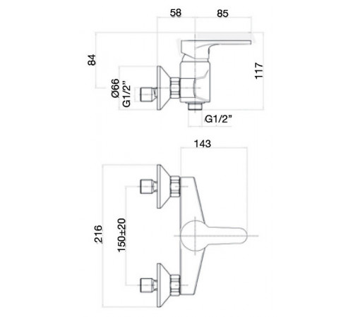 Смеситель для душа Webert Sax Evolution SE870102740, белый