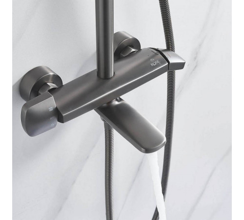 Душевая система Rose R3936T, оружейная сталь