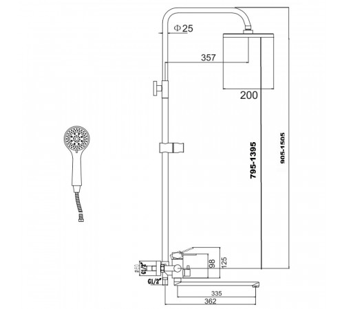 Душевая система Fmark FS8345-35, сатин