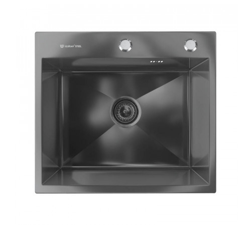 Кухонная мойка Ulgran  Steel 500x450, черная брашированная сталь