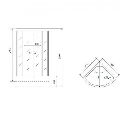 Душевая кабина Timo Standart T-1190P, 90x90x220