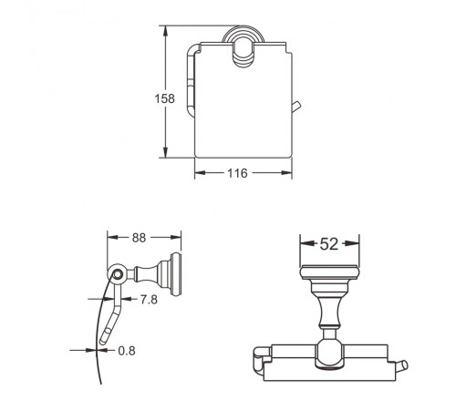 Держатель для туалетной бумаги Rose RG1105, хром