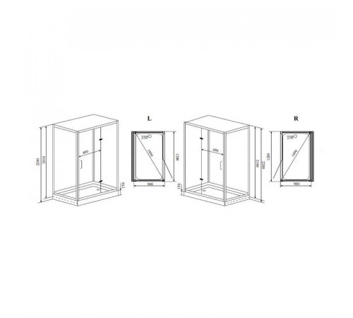 Душевая кабина Timo Premium PURO H-510R, 90x120x220