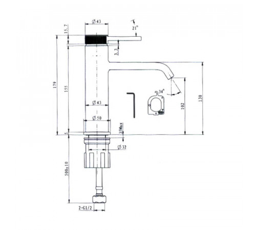 Смеситель на раковину SMARTFLOW SMF0102-A01GD, темный графит