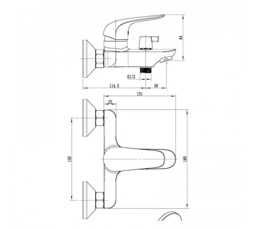 Смеситель для ванны ESKO CT54, хром