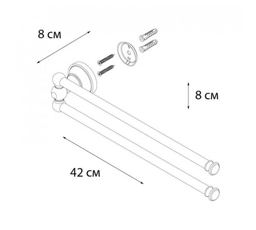 Полотенцедержатель рога 2-ой Fixsen Bogema Gold FX-78502AG
