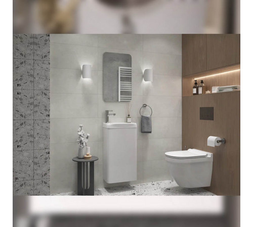 Тумба с раковиной подвесная Velvex Bio tp.BIO.BIO.MAXI.40.1D белый глянец, 40 см
