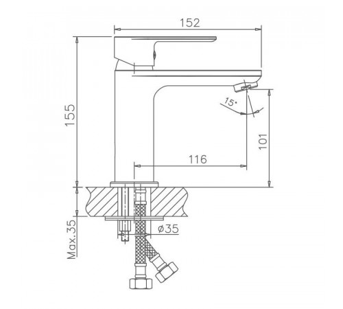 Смеситель для раковины Haiba HB10505, хром