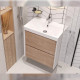 Тумба с раковиной подвесная Velvex Gesso tp.GES.9696.60.2Y белый матовый/дуб сонома, 60 см