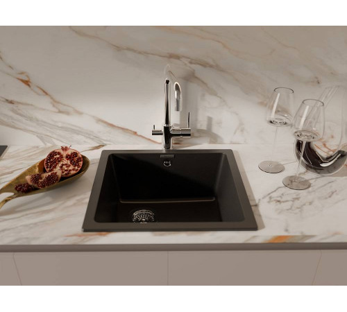 RIVELATO Мойка BERKANA 45 подст.монтаж 1-чаш 485*455 nero арт.