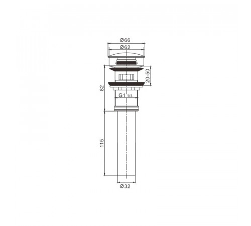 Донный клапан для раковины с переливом Maretti AC19P11560, черный