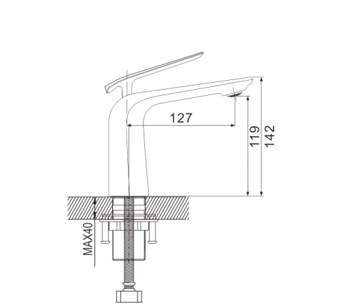 Смеситель для раковины Rose R13F R1301F, белый/хром