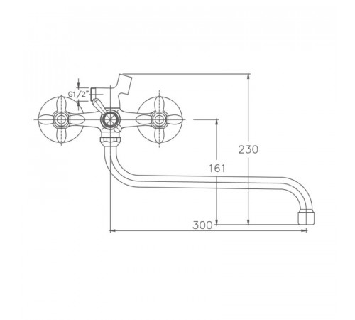 Смеситель для ванны Haiba HB2227, хром