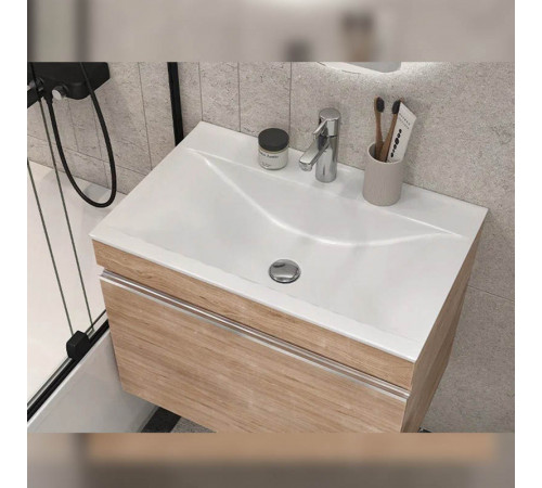 Тумба с раковиной подвесная Velvex Pulsus tp.PUL.PUL.70.1Y дуб сонома, 70 см