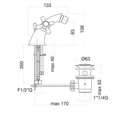 Смеситель для биде Fiore MARGOT 26ZZ0632, бронза