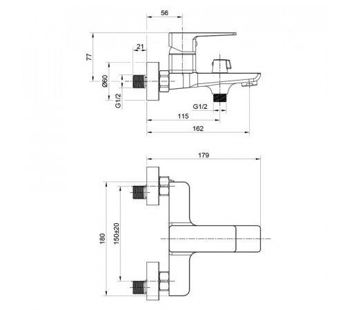 Смеситель для ванны WesnaArt NARCIS NAR06-310-25201, хром