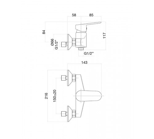 Смеситель для душа Fiore KEVON BLACK MATT 81NN6511, черный