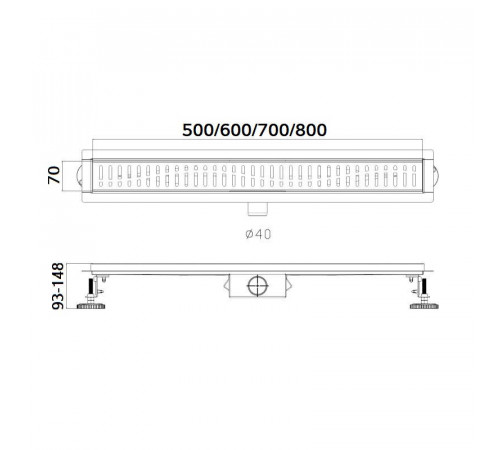 Душевой лоток Haiba HB93700-7, черный