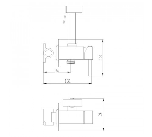Гигиенический душ со смесителем Haiba HB5512-7, черный