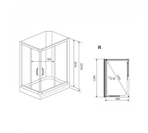 Душевая кабина Timo Premium ILMA ILMA102R, 120x80x222