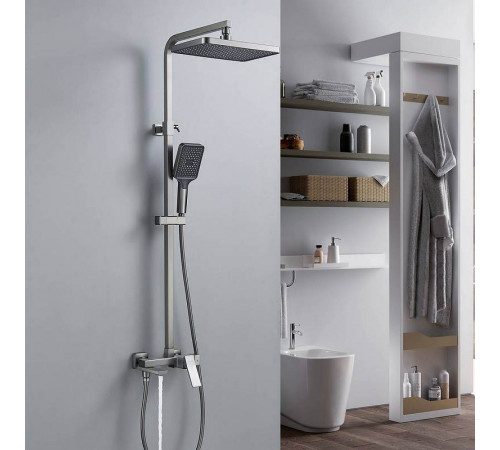 Душевая система Shevanik S4636T, оружейная сталь