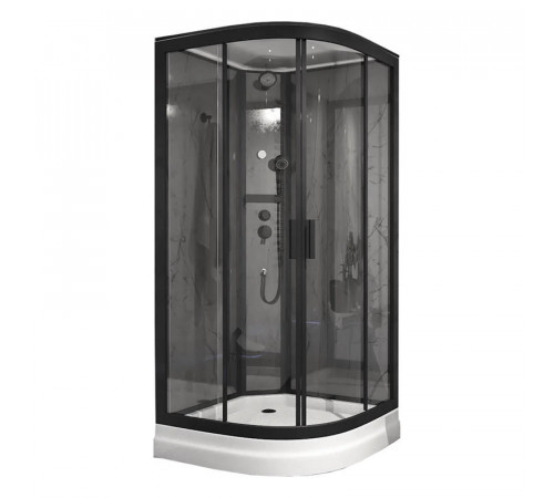 Душевая кабина Timo Premium ILMA Black ILMA909B, 90x90x222