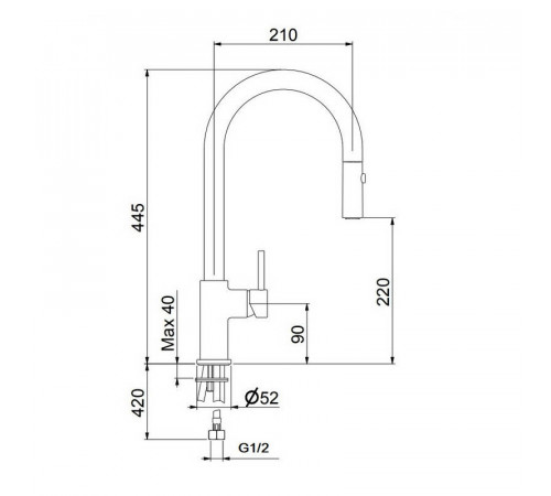 Смеситель для кухни Webert Doha DH940302560, черный