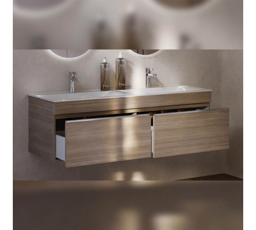 Тумба с раковиной подвесная Velvex Pulsus tp.PUL.PUL.140.2Y дуб сонома, 140 см