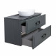 Тумба под раковину подвесная La Fenice Cubo TWIN FNC-01-CUB-G-90-2, серо-зеленая