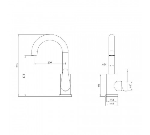 Смеситель для раковины OLISAN STEEL ST1002, хром