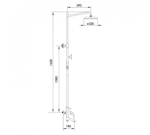 Душевая система Rose R0236H, черный