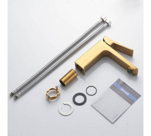 Смеситель для раковины Shevanik S4401G, золотой сатин