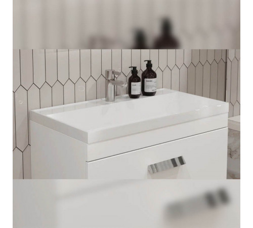 Тумба с раковиной напольная Velvex Orlando tn.ORL.CLA.80.2Y белый матовый, 80 см