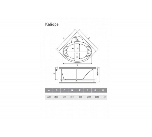 Ванна акриловая Vayer Kaliope Гл000006523, 150x150