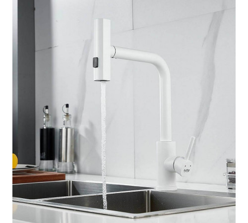 Смеситель для кухни с мультифункциональным изливом Raffine F203C, белый