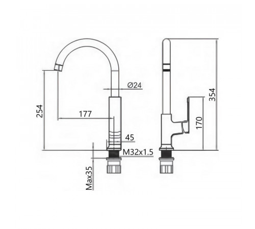 Смеситель для кухни Maretti Torino-GR TR31RZZ323, графит
