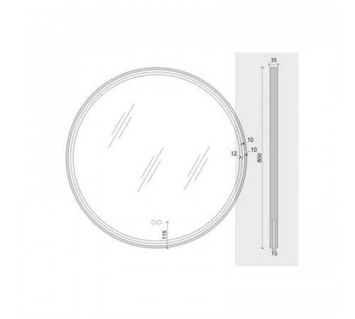 Зеркало Maretti Elena EA1480R21EL 80x80 см