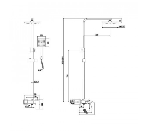 Душевая система Fmark FS8645C, матовое золото