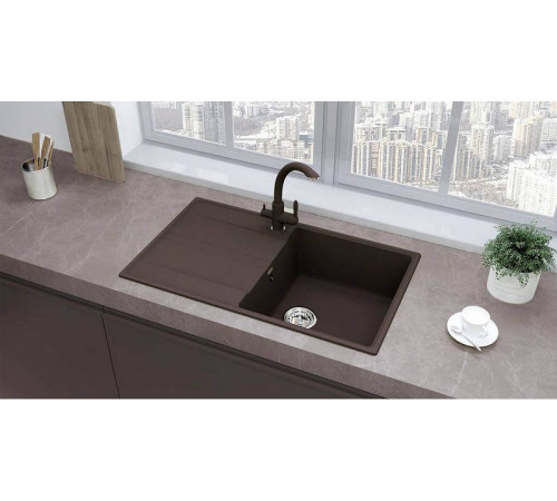 Кухонная мойка Ulgran Quartz Prima 850-06, трюфель