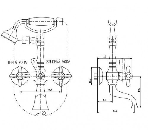 Смеситель для ванны Rav Slezak Morava MK760.5/2SM