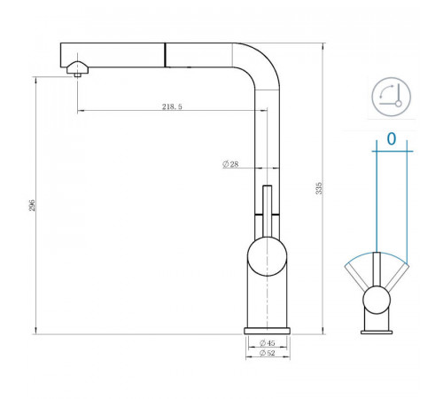 Смеситель для кухни Grandex Aqua Handy-P 9020962, медь