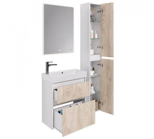 Пенал Dreja Slim 30 см, белый/дуб кантри