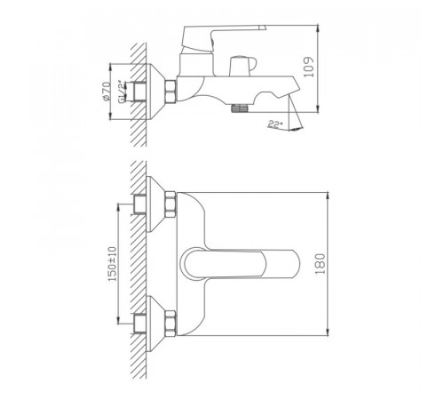 Смеситель для ванны Haiba HB60804, белый