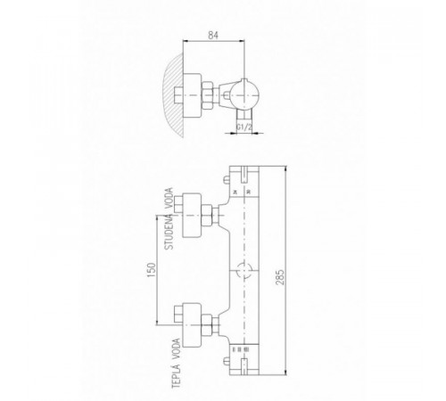 Смеситель для душа Rav Slezak Dunaj Termostat TRM80.5