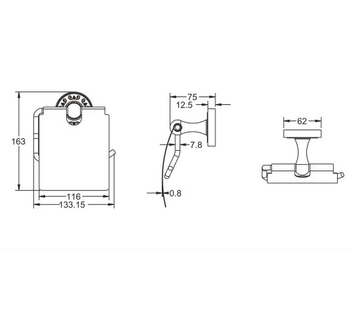 Держатель для туалетной бумаги Rose RG1005Q, бронза